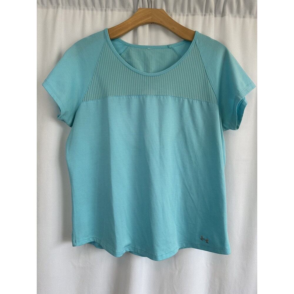 Under Armour Womens Athletic Wear T-Shirt Blue Top Athleisure
